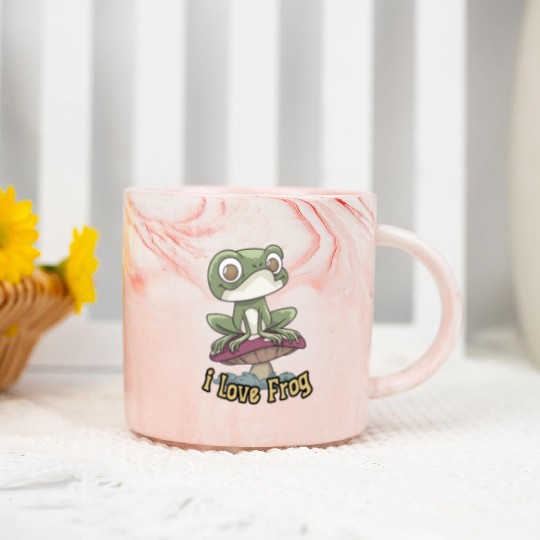 i love frog Marble Mugs