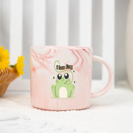 i love frog Marble Mugs