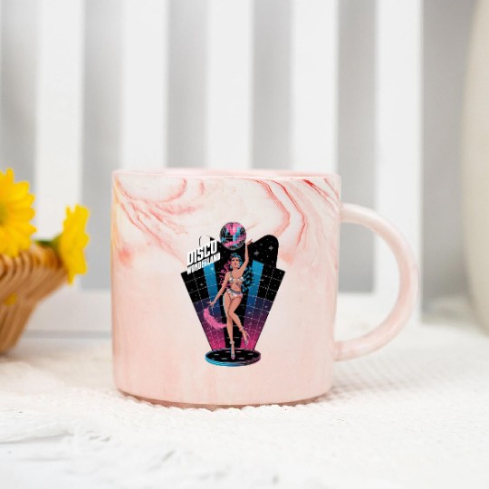 Disco Wonderland Retro Vibes Glamour Dance Fever Marble Mugs