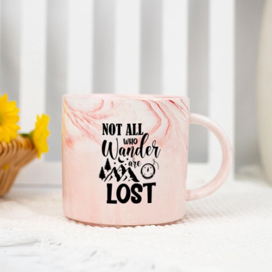 not all who wander are lost Marble Mugs