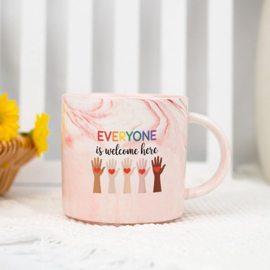 Everyone Is Welcome Here Idaho Teacher Marble Mugs