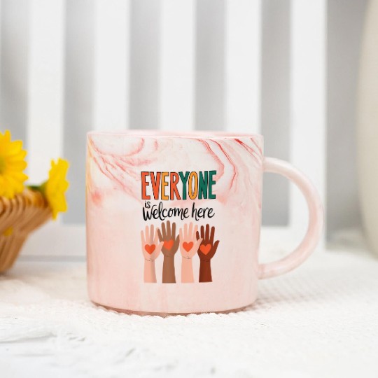 Everyone Is Welcome Here Idaho Teacher Marble Mugs