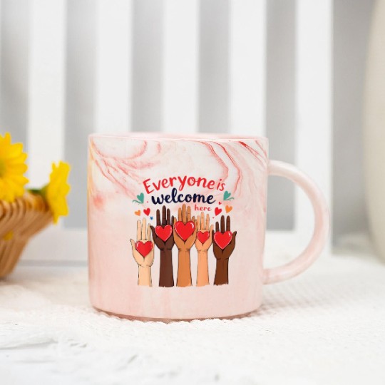 Everyone Is Welcome Here Idaho Teacher Marble Mugs