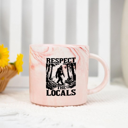 Respect the Locals – Bigfoot in the Wild Marble Mugs