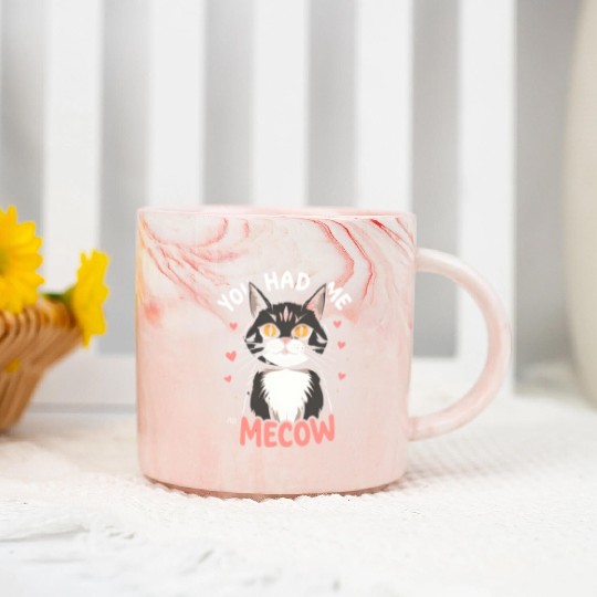 You Had Me at Meow – Cute & Romantic Cat Lover Marble Mugs