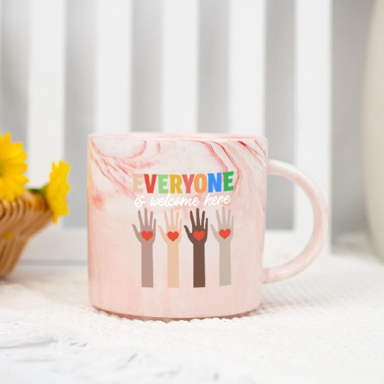 Everyone Is Welcome Here Idaho Teacher Marble Mugs