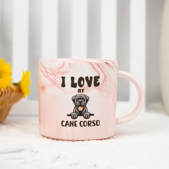 I Love My Cane Corso Marble Mugs