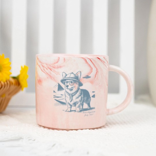 Explorer Pomeranian – Ancient Mysteries & UFOs Marble Mugs