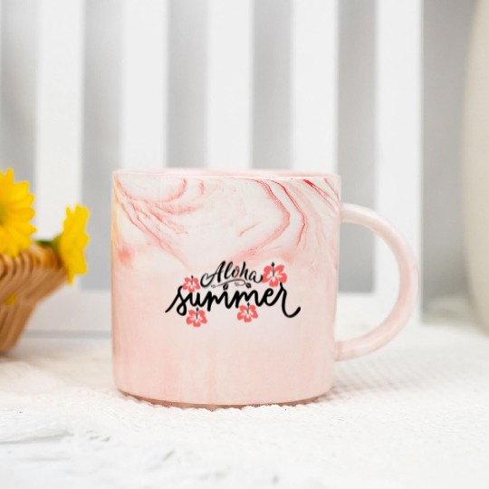 Aloha Hibiscus Flower Summer Marble Mugs