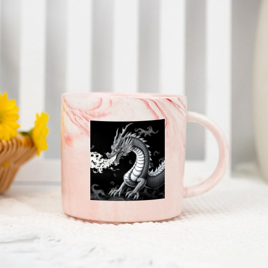 A classic dragon breathing fire Merch Marble Mugs