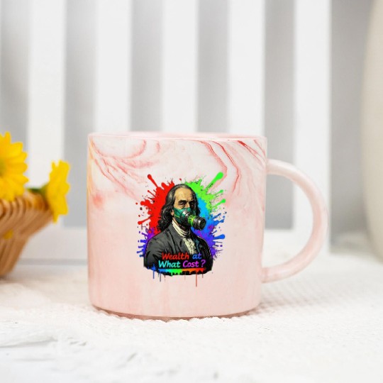 "Rich But Breathless: Wealth's Toxic Price" Marble Mugs