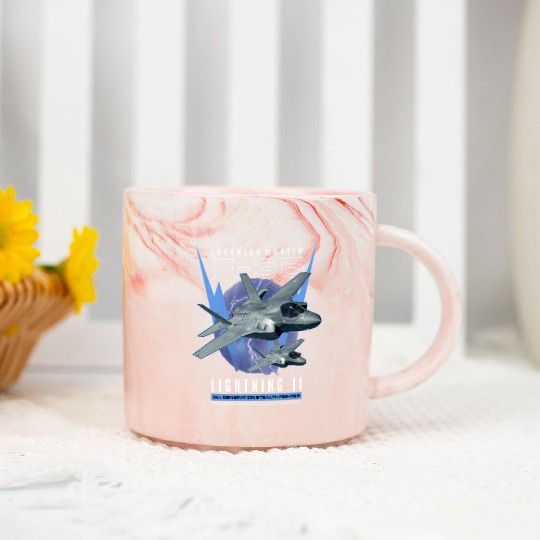 F-35 LightningIi 5Th Gen Stealth Fighter Marble Mugs