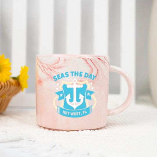 Key-West SEAS A DAY KEY-WEST SEAS Yachting Marble Mugs
