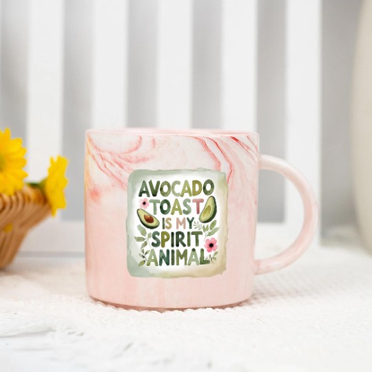 Avocado Toast Is My Spirit Animal Marble Mugs