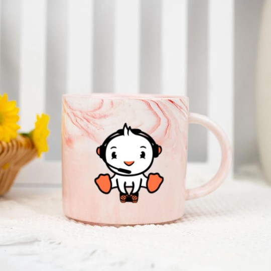 Bird Plays Gamer Nerd Console Headset Controller Marble Mugs