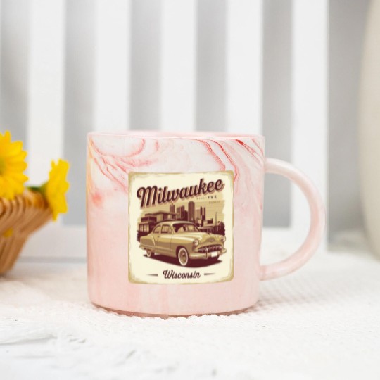 Milwaukee Souvenir and Travel Gift Idea Marble Mugs
