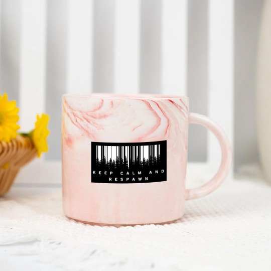 Keep Calm and Respawn – Clean & Modern Gamer Marble Mugs