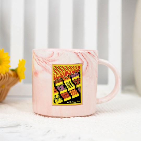 Fruit Store Happy Place Marble Mugs