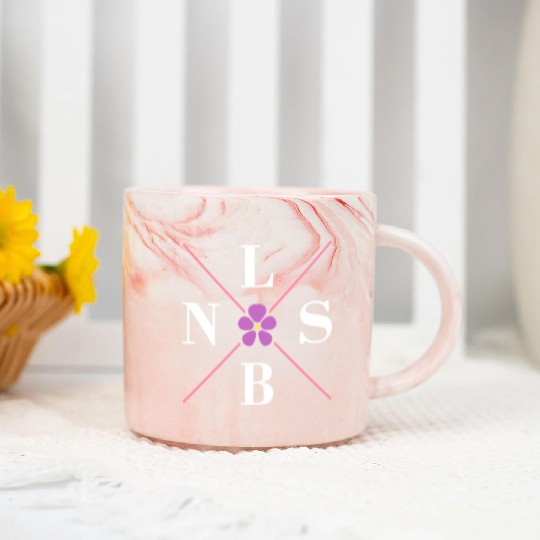Subtle Lesbian Violet Flower Hidden Pride Marble Mugs