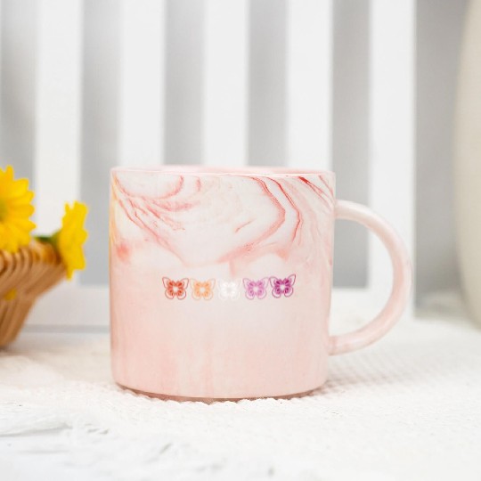 Butterfly Lesbian Pride Aesthetic Minimalist Marble Mugs