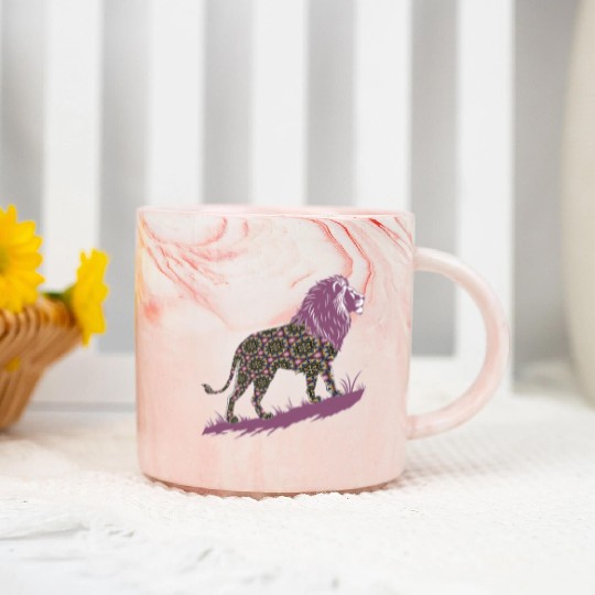 Star of David Pattern 1 Lion of Judah Marble Mugs