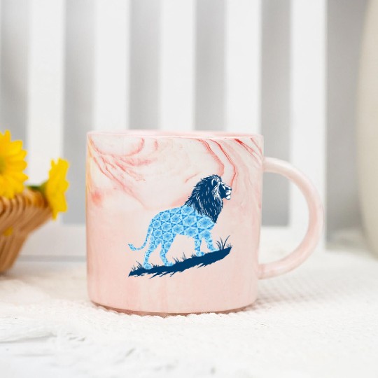 Star of David Pattern 2 Lion of Judah Marble Mugs