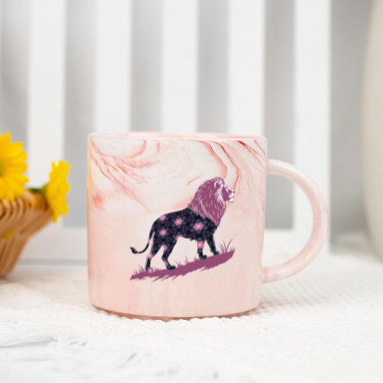 Star of David Pattern 20 Lion of Judah Marble Mugs