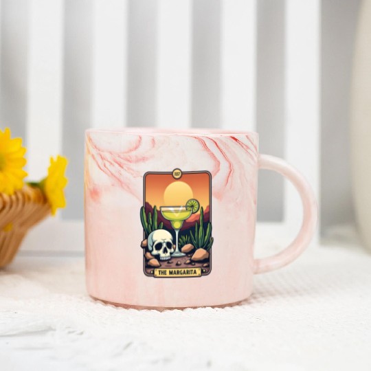 Mexican Cinco De Mayo The Margarita Tarot Card Marble Mugs