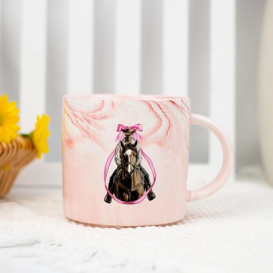 Coquette Bow Rodeo Barrel Racer Barrel Racing Mom Marble Mugs