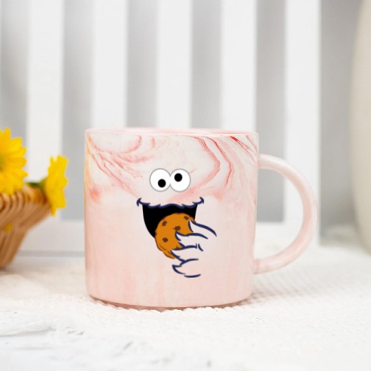 Sesame Street Costume Design Cookie Monster Marble Mugs