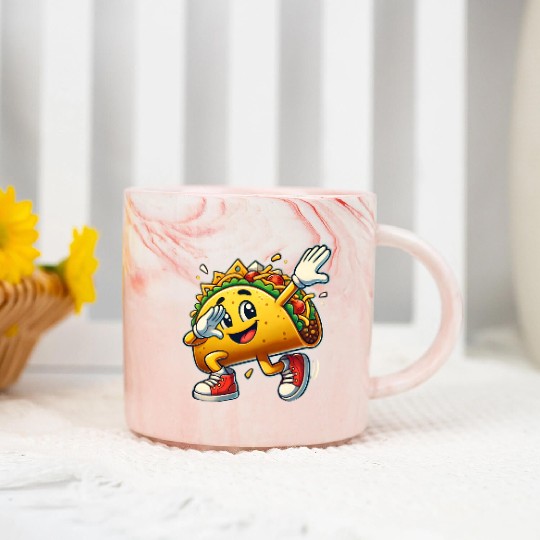 Dabbing Taco Cinco de Mayo Mexican Food Marble Mugs