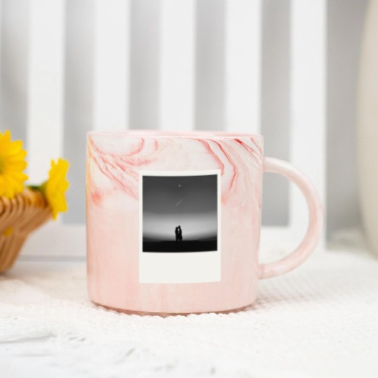 Starry Night Embrace Couple Polaroid Marble Mugs