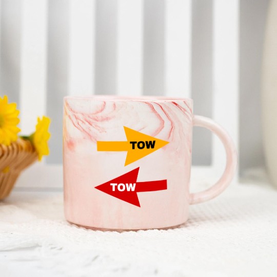 tow arrow stickers red yellow to vehicles racecar Marble Mugs