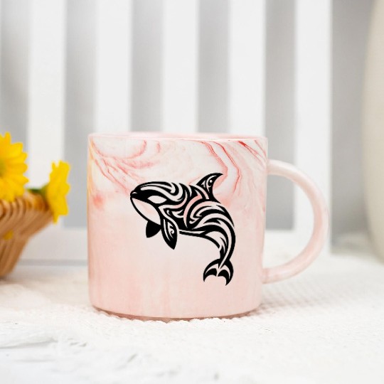 Eleganter Orca T Tattoo Style Marble Mugs