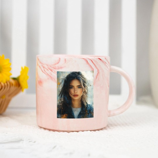 Urban Glow: Painted Horizon Marble Mugs