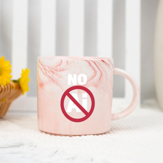 NO AI Stop Ai Sign Against Ai Marble Mugs