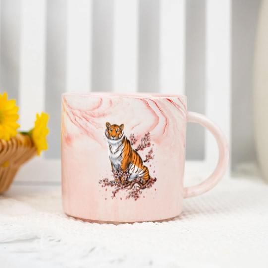 Cherry Blossom Tiger Marble Mugs