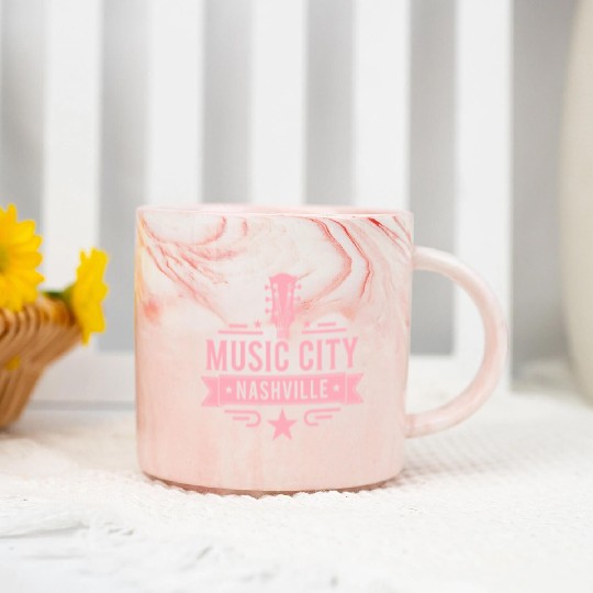 Music City Nashville Guitar Tennessee Marble Mugs