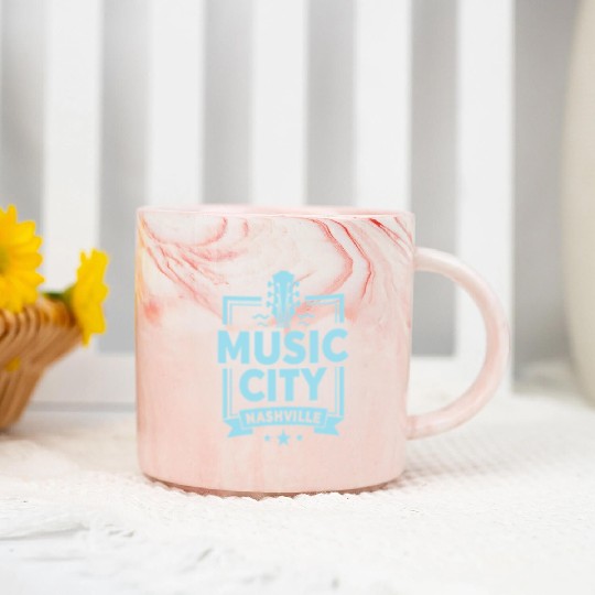 Music City Nashville Guitar Tennessee Marble Mugs