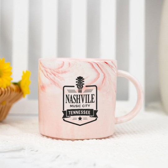 Nashville Music City Guitar Tennessee Marble Mugs