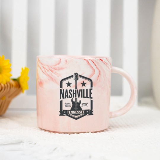 Nashville Music City Guitar Tennessee Marble Mugs