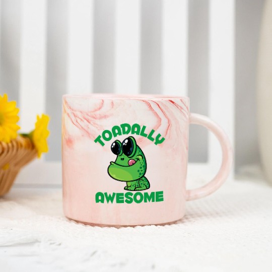 Toadally Awesome Happy Cartoon Toad Marble Mugs
