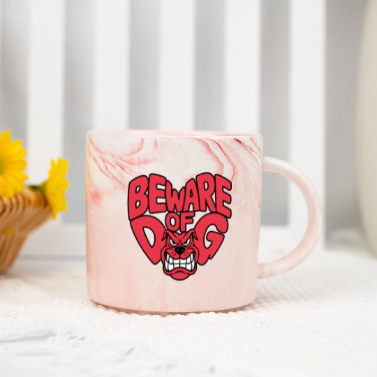 Beware of DOG Marble Mugs