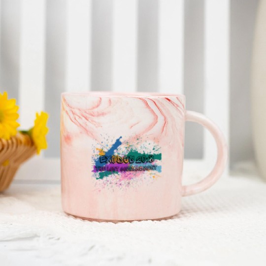 The Lost Commandment multi color Marble Mugs