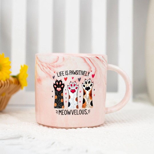 Cat Quotes Cat Lover Marble Mugs