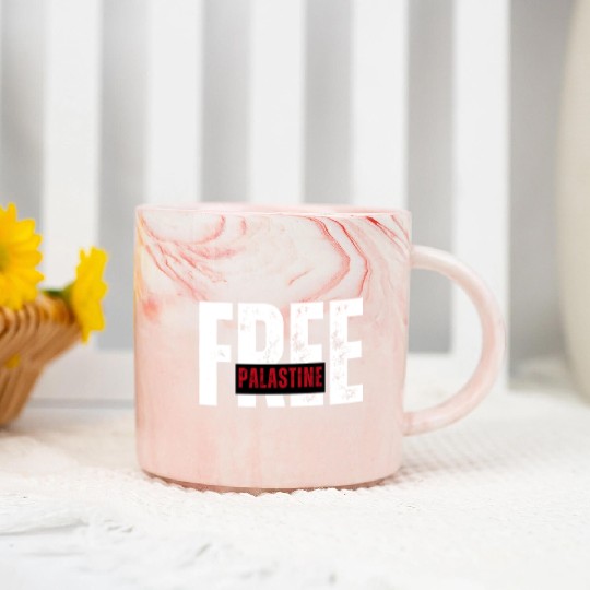 Free Palestine – Solidarity Statement Marble Mugs