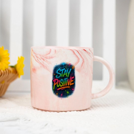 Graffiti Style Stay Positive Urban Art Marble Mugs