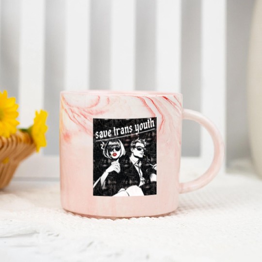 Save trans youth classic vintage Marble Mugs