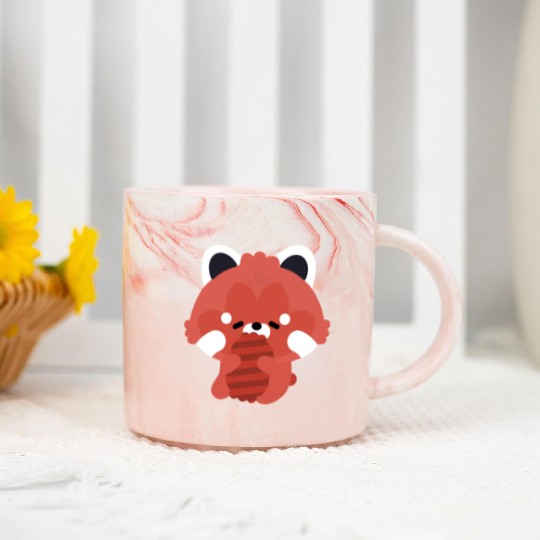 Sleepy Red Panda Marble Mugs