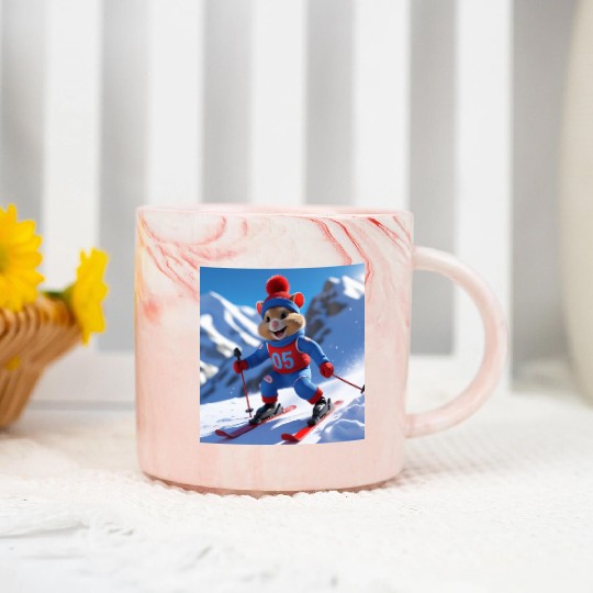 Hamster climbing the mountains Marble Mugs